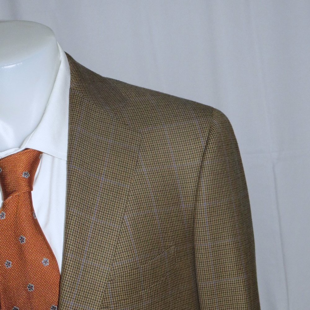 Anthony Giliberto New York Bespoke Brown Check Two Button Sport Coat 40XL